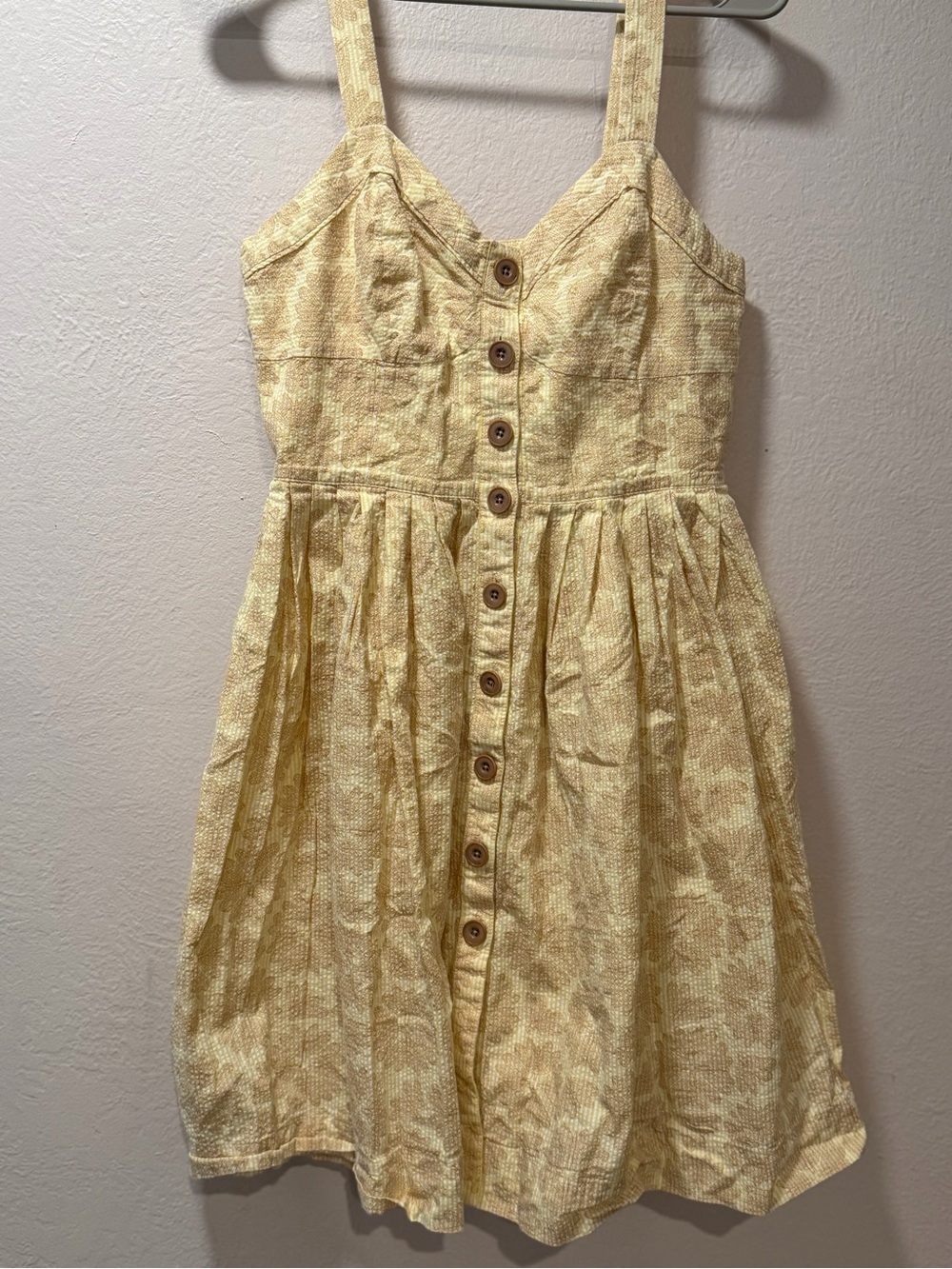 Maeve Yellow Button-Front Mini Sundress